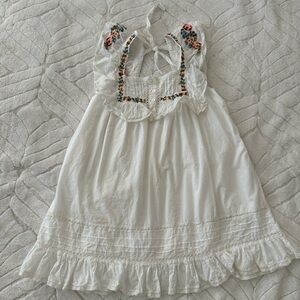 Urban Outfitters Embroidered Floral Tunic Dress